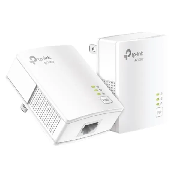 ADAPTADOR TP LINK TL-PA7017 KIT AV1000 GIGABIT POWERLINE STARTER KIT ETHERNET / RED ELÉCTRICA 1000 MBPS TL-PA7017 KIT(US) BLANCO