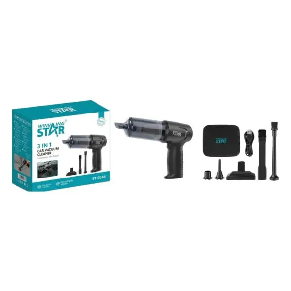 ASPIRADORA PARA AUTO WINNING STAR ST-5048 3 EN I XCQ-1554-WST-24-17137 NEGRO