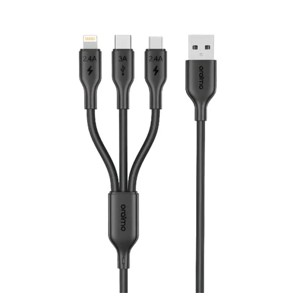 CABLE USB-A A USB-C/LIGHTNING/MICRO-USB ORAIMO DURALINE 4 480 MBPS 1.2 M OCD-118MCL NEGRO