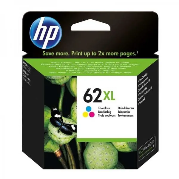 Cartucho de Tinta HP 62XL Tricolor Original Alto Rendimiento