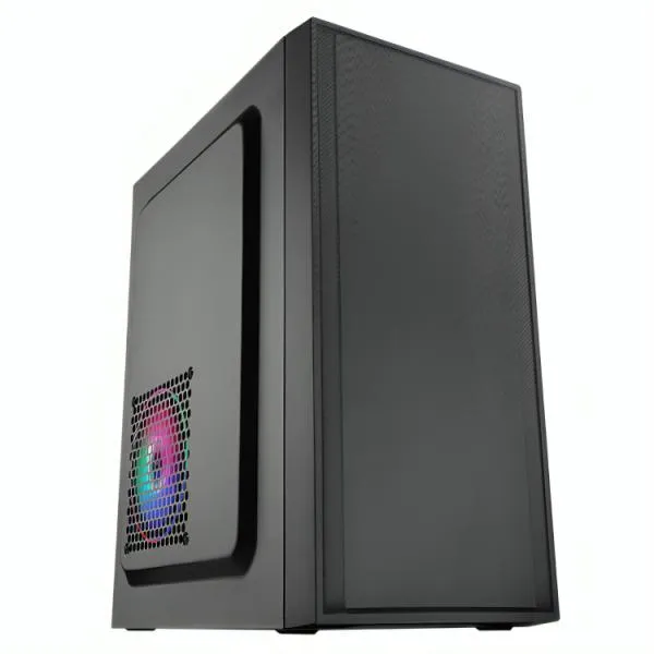 CASE CM03Q1RA001C MINI TOWER SIN VENTILACIÓN INCLUIDA CON PANEL LATERAL Y CON FUENTE DE PODER 600W NEGRO