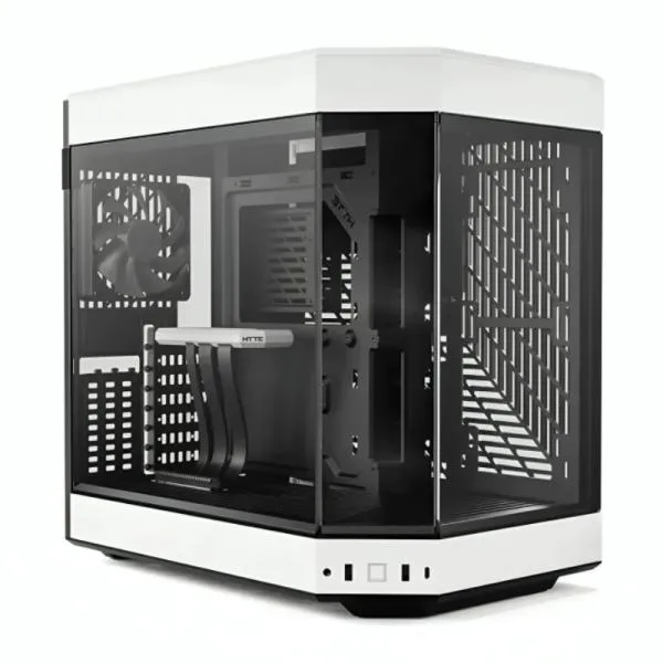 CASE GAMING HYTE Y60 MID TOWER  VENTILADORES 3 DE 120MM CON VIDRIO FRONTAL, LATERAL Y ESQUINA CS-HYTE-Y60-BW BLANCO / NEGRO