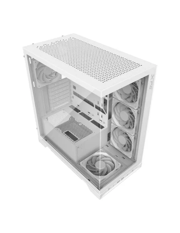 CASE GAMING RGB ADATA XPG INVADER X MID TOWER VENTILADORES 5 DE 120MM CON VIDRIO LATERAL Y FRONTAL INVADERXMT-WHCWW BLANCO