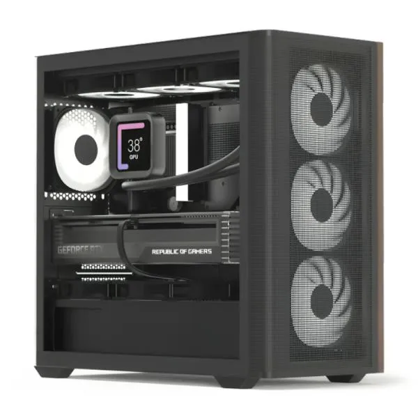 CASE GAMING RGB AEROCOOL D301A MINI TOWER VENTILADORES 4 DE 120MM CON VIDRIO LATERAL Y MALLA FRONTAL  D301A-G-BK-V2 NEGRO