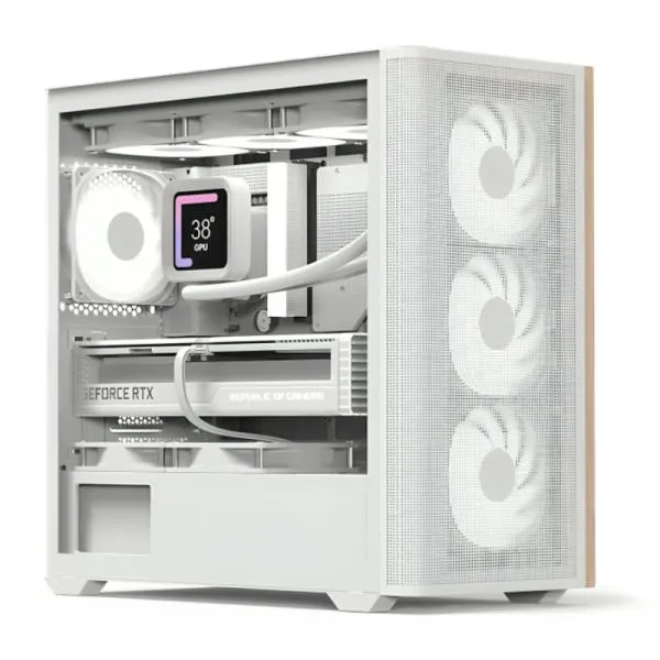 CASE GAMING RGB AEROCOOL D301A MINI TOWER VENTILADORES 4 DE 120MM CON VIDRIO LATERAL Y MALLA FRONTAL D301A-G-WT-V2 BLANCO