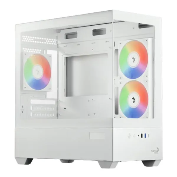 CASE GAMING RGB AEROCOOL P300D DIGI-G-WT-V1 DIGI MINI TOWER VENTILADORES 3 DE 120MM CON PANEL FRONTAL Y LATERAL ACCS-PN05033.21 BLANCO