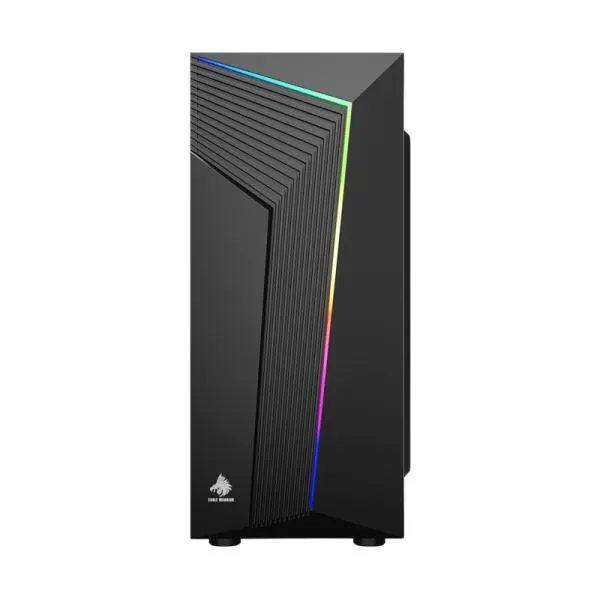 CASE GAMING RGB EAGLE WARRIOR CG10AARA001C MID TOWER SIN VENTILACIÓN INCLUIDA CON VIDRIO LATERAL Y TIRA RGB NEGRO