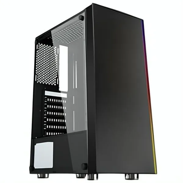 CASE GAMING RGB  EAGLE WARRIOR CG11Q3RA001C MID TOWER VENTILADOR 1 DE 120MM CON VIDRIO LATERAL Y TIRA RGB NEGRO