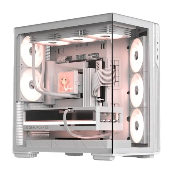 CASE RGB FORMULA V CRYSTAL Z7 PA MID TOWER 5 X 120MM PANEL FRONTAL DE ACERO Y PLÁSTICO / PANEL LATERAL DE VIDRIO SIN FUENTE DE PODER 4711401666653 BLANCO