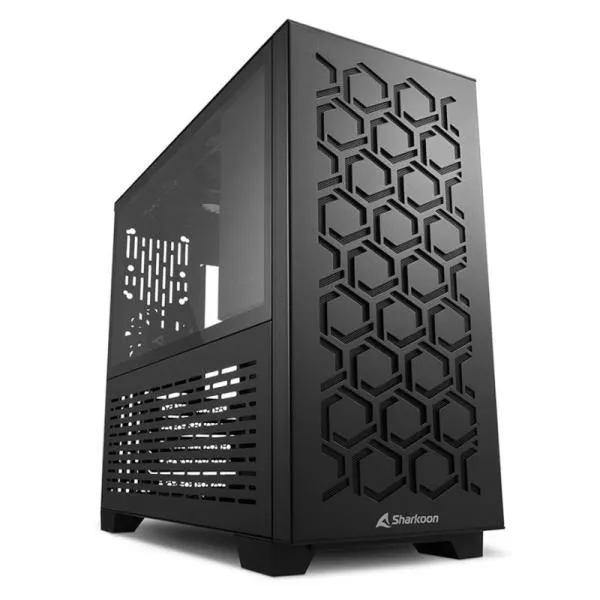 CASE SHARKOON MS-Y1000 MINI TOWER 1 VENTILADOR DE 80MM Y 3 DE 120MM CON VIDRIO LATERAL Y MALLA FRONTAL 4044951035076 NEGRO