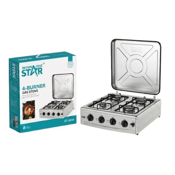 COCINA DE GAS DE 4 QUEMADORES WINNING STAR ST-9658 OHL-462-WST-12210 PLATEADO