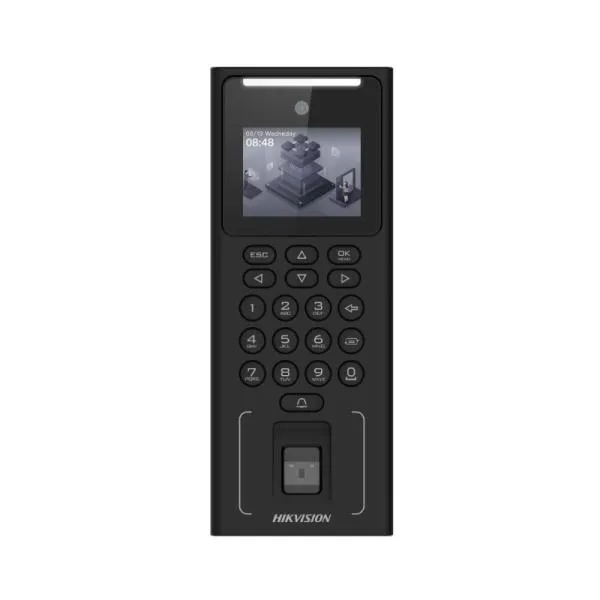 CONTROL DE RECONOCIMIENTO FACIAL HIKVISION DS-K1T321EFWX TECLADO/HUELLA/CÁMARA 2MP ETHERNET/WIFI/RS-485/USB 302920000 NEGRO