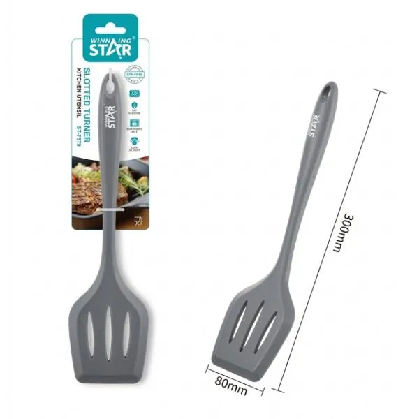 ESPÁTULA RANURADA WINNING STAR ST-7570 SILICONA / NYLON LC-1661-WST-38864 GRIS