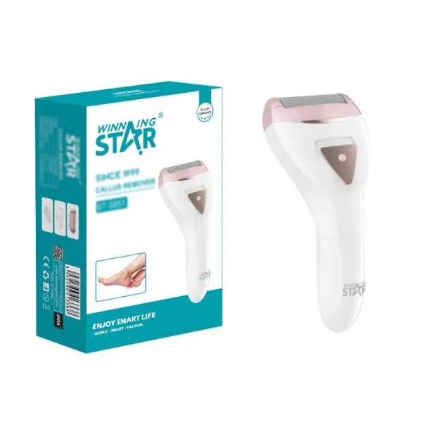 EXFOLIADOR ELÉCTRICO PARA PIES WINNING STAR ST-5851 ROTATIVA 2 CABEZALES/IPX5/PORTÁTIL MJQ-959-WST-17243 BLANCO