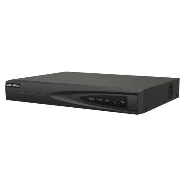 GRABADORA NVR HIKVISION DS-7604NI-Q1/4P 4 CANALES 4K 8TB H.265+ CON POE NEGRO