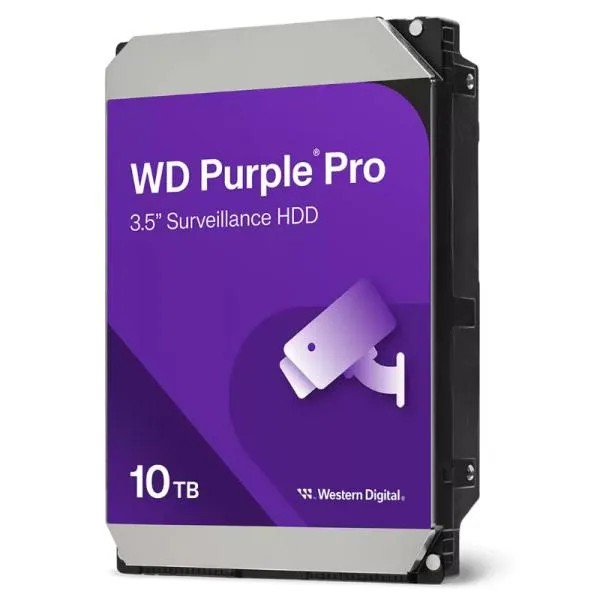 HD INTERNO 10TB WESTERN DIGITAL WD102PURP 3.5 PULG SATA III 512MB/S 7200 RPM CACHE SURVEILLANCE MORADO