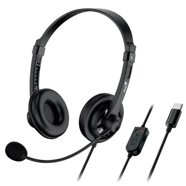 HEADSET GENIUS HS-230U ALÁMBRICO USB-C 2.4M 31710021405 NEGRO