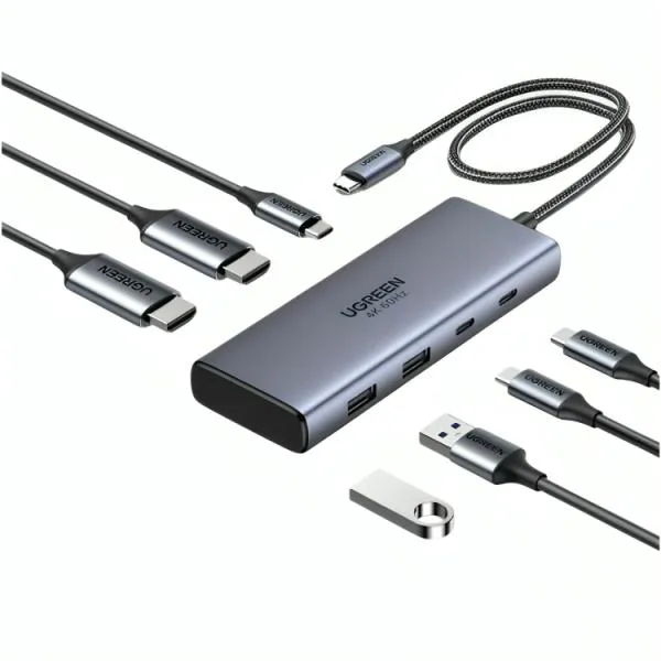 HUB UGREEN CM498 7 EN 1 USB-C HDMI DUAL 4K60 PD100W 45379