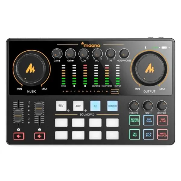 INTERFAZ DE AUDIO MAONO E2 GEN2 INALAMBRICO BLUETOOTH AUX IN NEGRO
