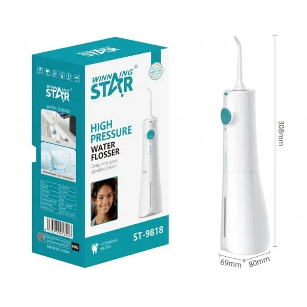 IRRIGADOR BUCAL DE ALTA PRESIÓN WINNING STAR ST-9818 300ML / USB-C CYQ-1137-WST-17729 BLANCO