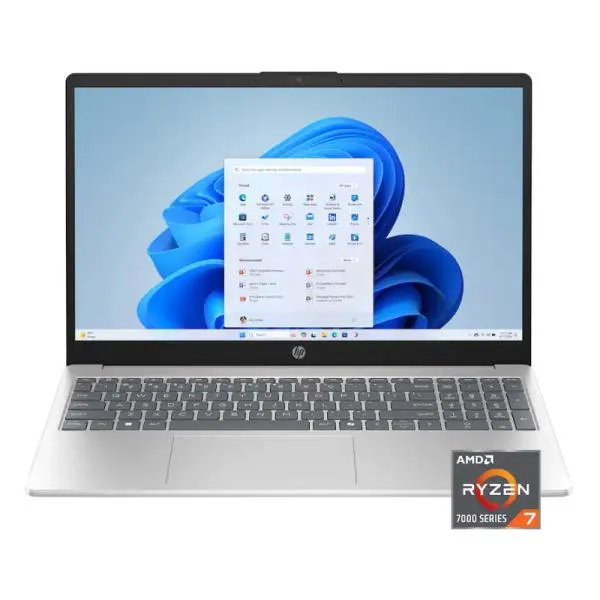 LAPTOP HP 15-FC0027CA INGLES 15.6 PULG TOUCH AMD RYZEN 7 7730U 16GB RAM DDR4 512GB SSD WIN 11 HOME D96E6UA#ABA PLATEADO