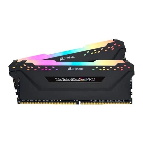 MEMORIA RAM PC 16GB(2X8GB) CORSAIR VENGEANCE RGB PRO DDR4 3600MHZ CL18 1.35V CMW16GX4M2D3600C18 NEGRO