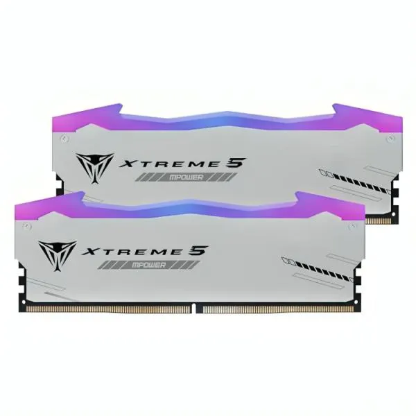 MEMORIA RAM PC 32GB PATRIOT VIPER XTREME 5 RGB PVXR532G80C38KM DDR5 8000 MHZCL38 1.45 V NEGRO DIMM 288 PINES BLANCO