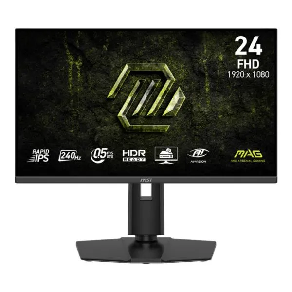 MONITOR GAMING MSI MAG 245PF X24 24 PULG PLANA FULL HD 240HZ RAPID IPS AMD FREESYNC PREMIUM HDMI/DISPLAYPORT/AUDÍFONOS HDR READY/MODO NEGRO