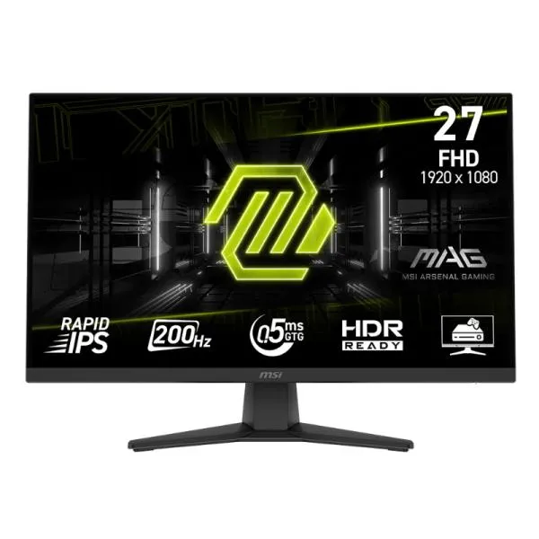 MONITOR MSI MAG 272F 27 PULG PLANA 1920 X 1080 FHD 200HZ RAPID IPS ADAPTIVE-SYNC HMDI / DISPLAYPORT 9S6-3CE51T-002