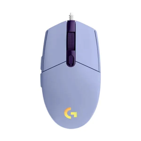 MOUSE GAMING RGB LOGITECH G203 LIGHTSYNC ALÁMBRICO USB 8000 DPI 910-005851 LILA