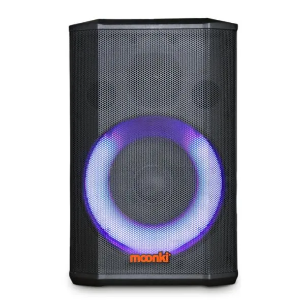 PARLANTE RGB MOONKI MALIBU MAX MS-108LT 100W  BLUETOOTH CON 2 MICROFONOS NEGRO
