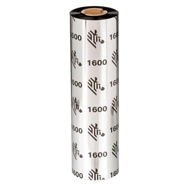 RIBBON DE CERA ZEBRA 01600BK08345 PARA IMPRESORAS INDUSTRIALES 83MMX450M 18 UNIDADES/CAJA