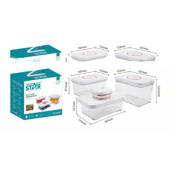 SET ELÉCTRICO DE CONSERVACIÓN AL VACIO WINNING STAR ST-6350 SILICONA / ABS BXH-1679-WST-18428 BLANCO