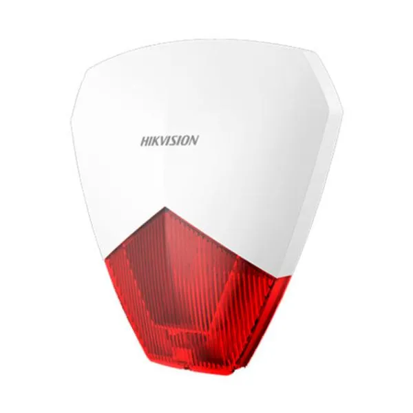 SIRENA HIKVISION CABLEADA AX HYBRID 30CM SOUND AND LED LIGHT DS-PS1-R BLANCO / ROJO