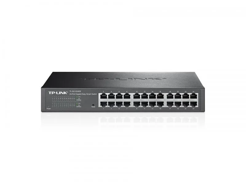 SWITCH TP LINK TL-SG1024DE 24 PUERTOS GIGABIT 10/100/1000 MBPS EASY SMART MANAGED ADMINISTRABLE NEGRO