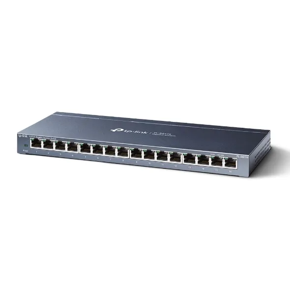 SWITCH TP LINK TL-SG116 16 PUERTOS GIGABIT 10/100/1000 MBPS NO ADMINISTRABLE NEGRO