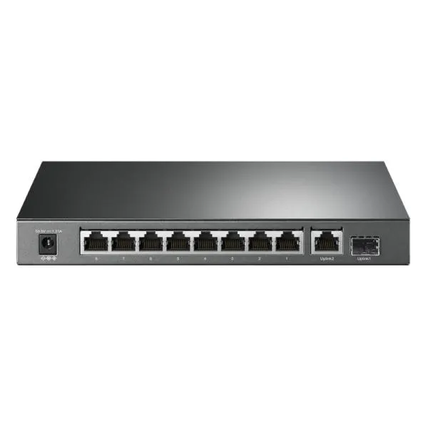SWITCH TP LINK TL-SG1210P(UN) 9 PUERTOS RJ45 GIGABIT / 1 PUERTO SFP 10/100/1000 MBPS NO ADMINISTRABLE GRIS