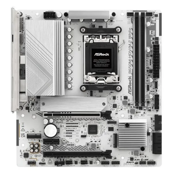 Tarjeta Madre ASROCK B650M-HDV/M.2 WHITE - AM5 - DDR5 - mATX - PCIe 4.0