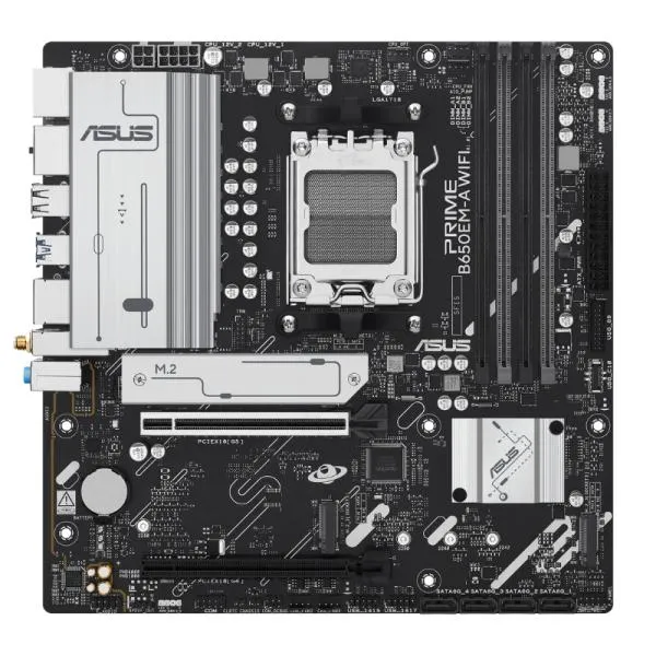 Tarjeta Madre ASUS PRIME B650EM-A WIFI - AM5 - DDR5 - mATX - PCIe 4.0