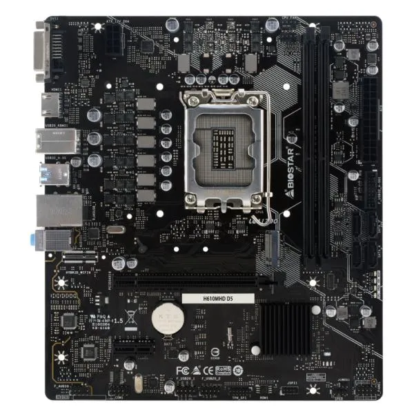 TARJETA MADRE BIOSTAR H610MHD D5 LGA1700 MICRO ATX DDR5 NEGRO
