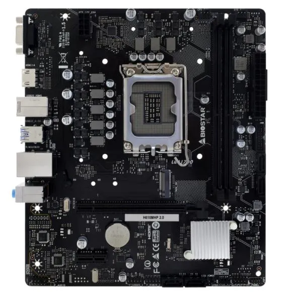 TARJETA MADRE BIOSTAR H610MHP 2.0 LGA1700 MICRO-ATX DDR4 NEGRO