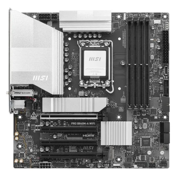Tarjeta Madre MSI PRO B860M-A WIFI - LGA 1851 - DDR5 - mATX - PCIe 5.0