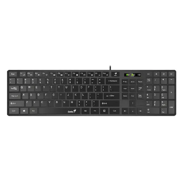 TECLADO GENIUS SLIMSTAR 126 MEMBRANA ALÁMBRICO USB ESPAÑOL 31310017401 NEGRO