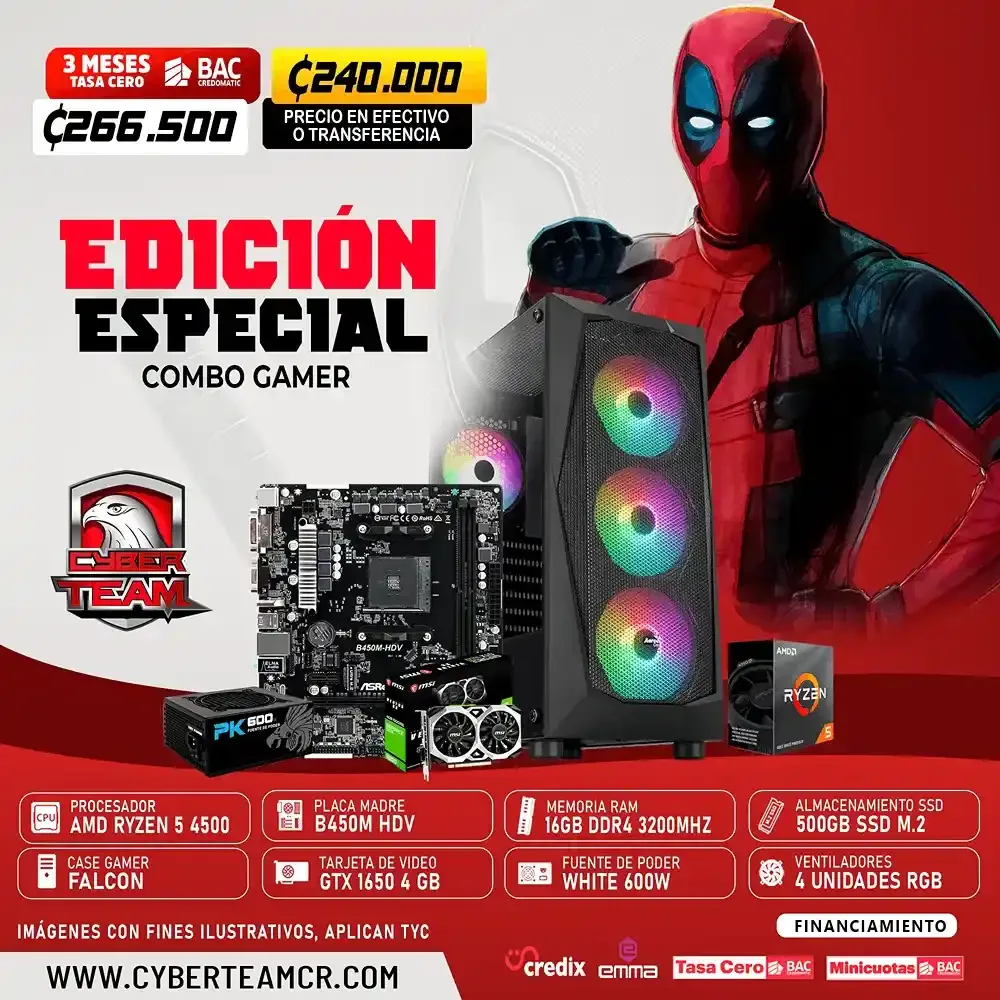 EDICION ESPECIAL PC GAMING RYZEN 5 4500 - GTX 1650 4GB