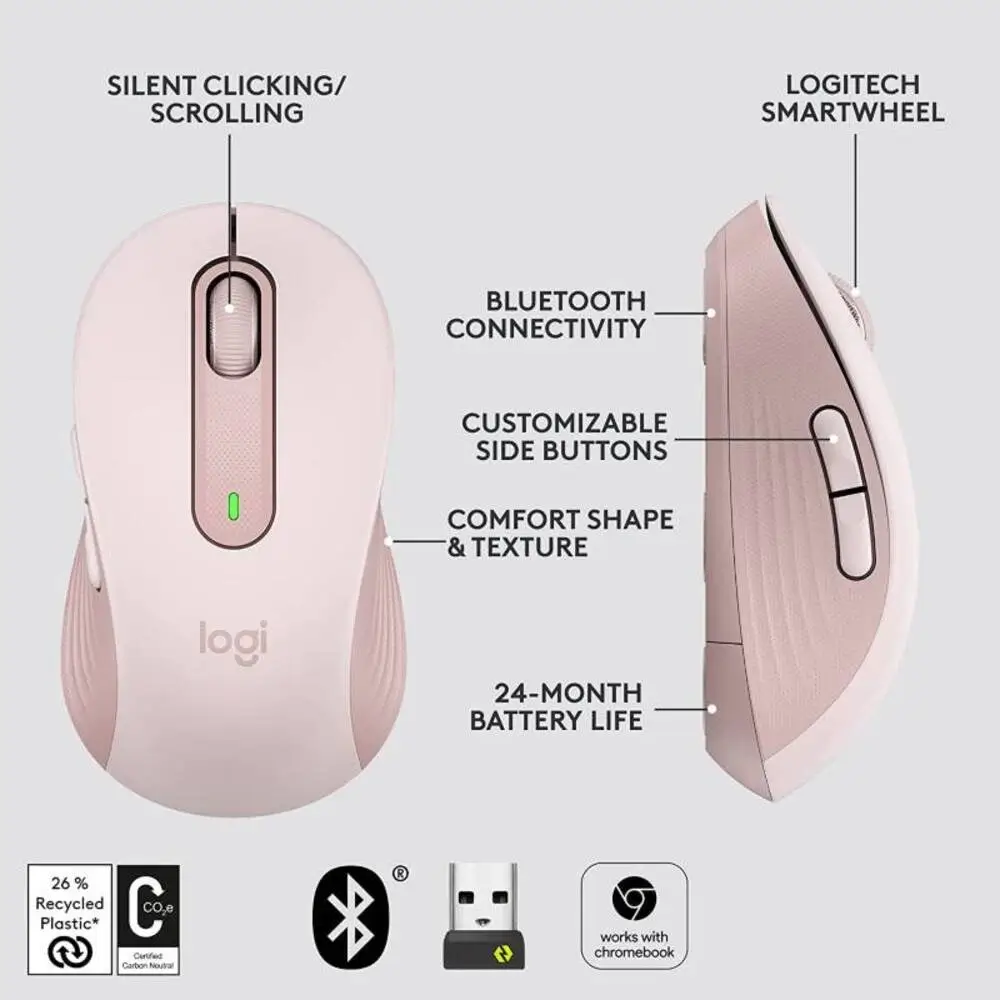 mouse logitech rose m650 lateral