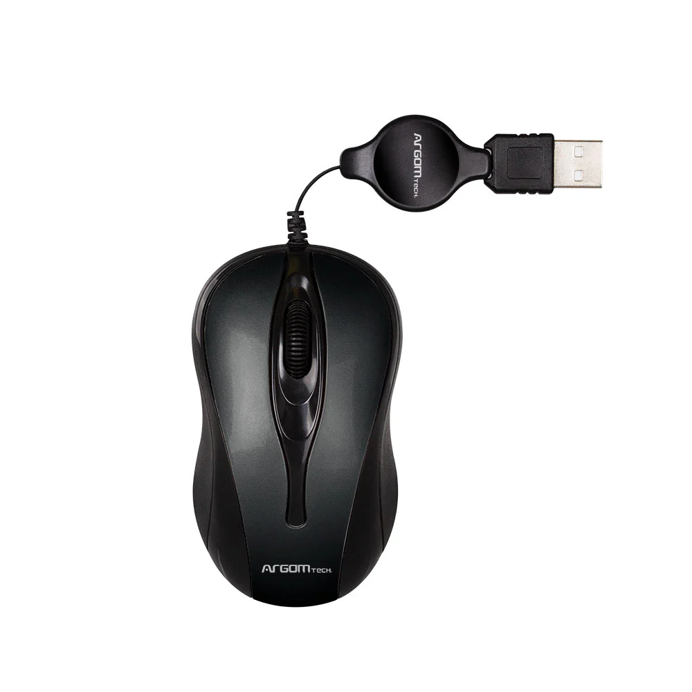 Mouse Argom USB Retráctil Black