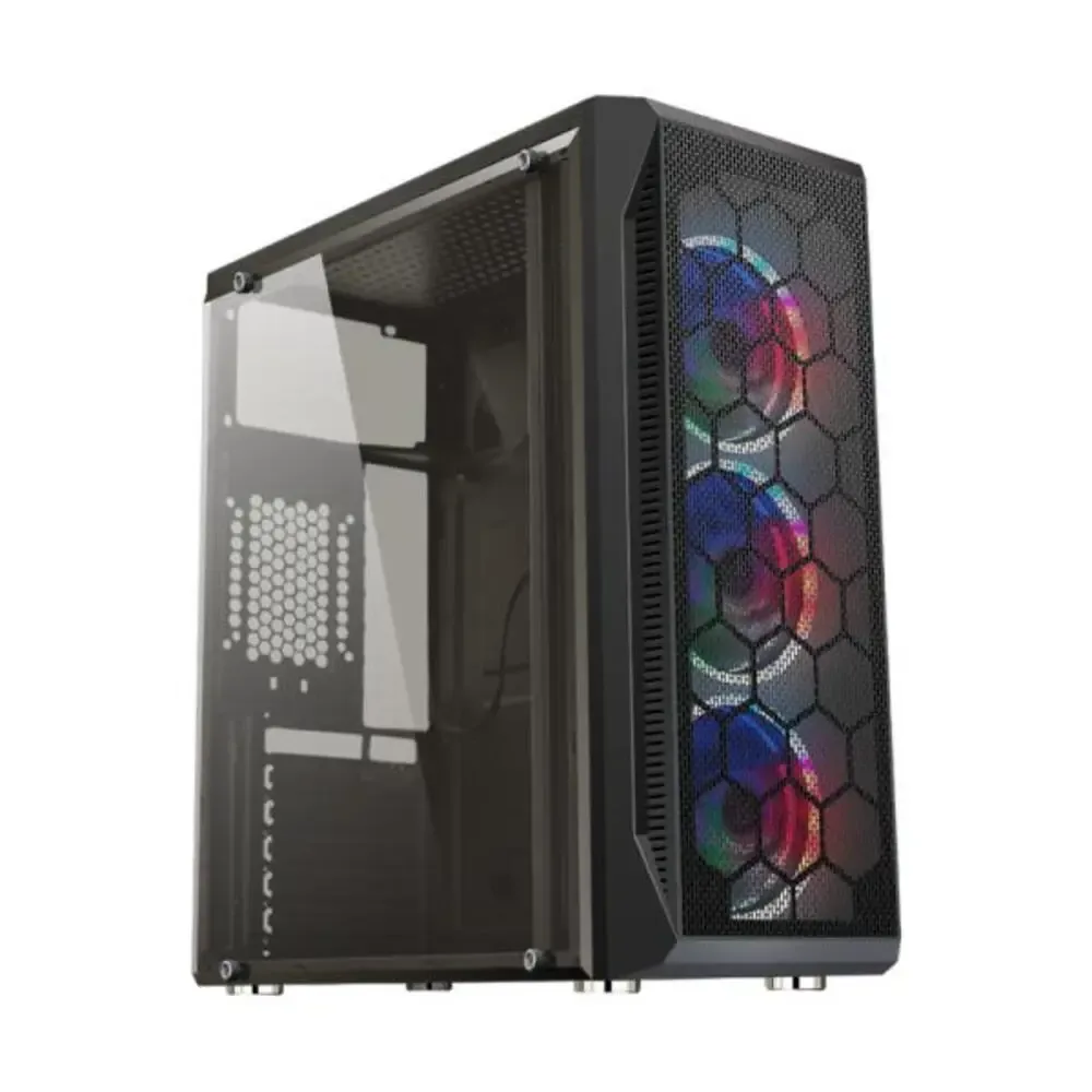 CASE GAMER EAGLE WARRIOR CG08Z3RA002C H410 +3 RGB FRONT FANS + TEMEPERED GLASS