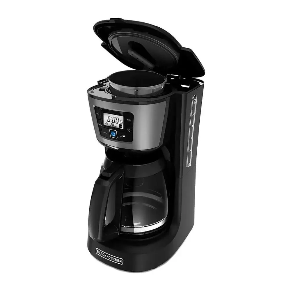 Black + Decker cafetera 12 tazas digital negro inox CM2031B