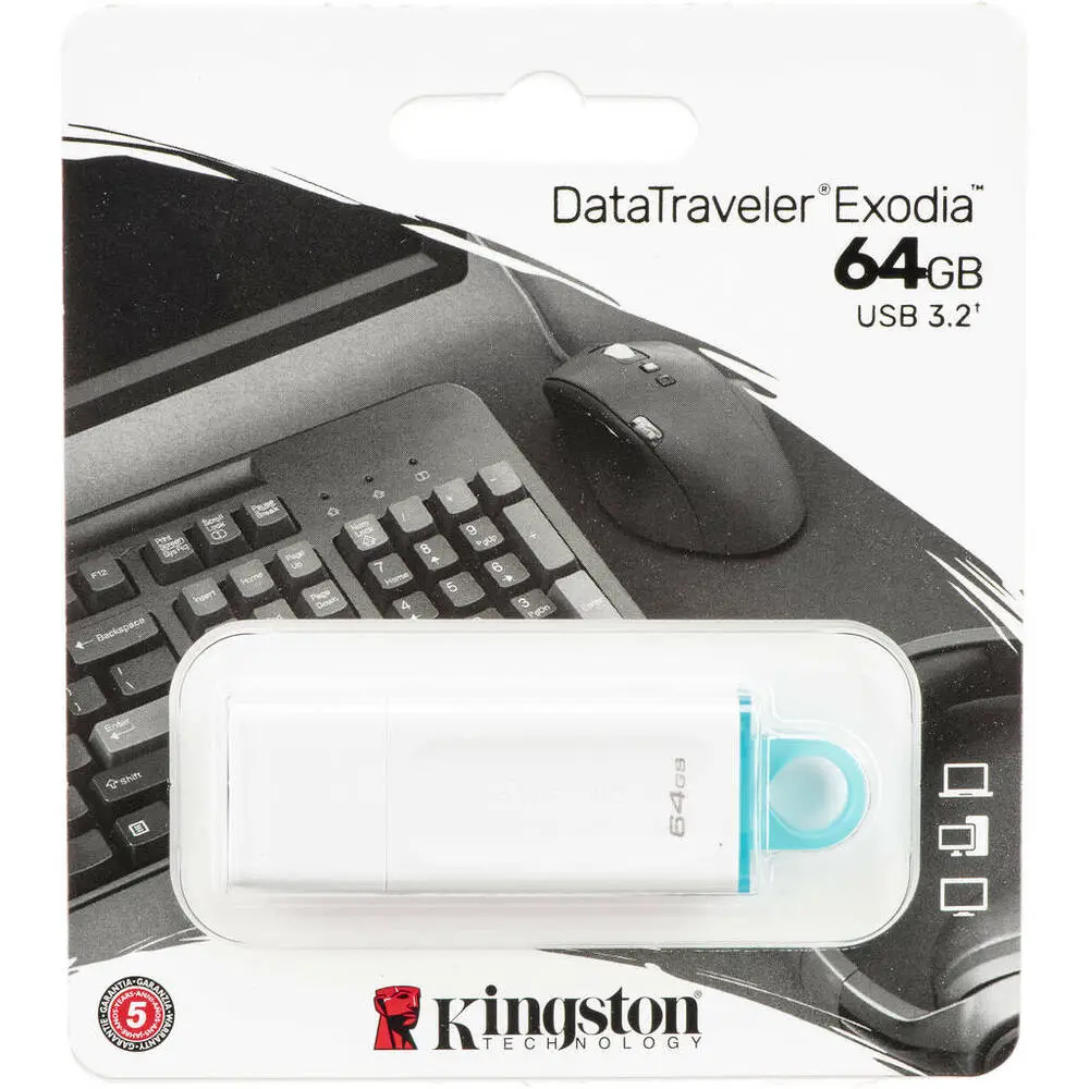 MEMORIA USB 64GB 3.2 KINGSTON EXODIA WHITE KC-U2G64-5R