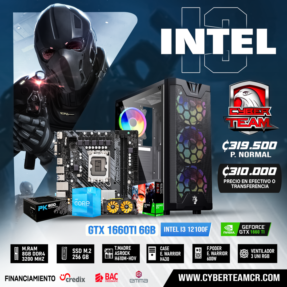 PC GAMING INTEL I3 12100F - GTX 1660TI 6GB